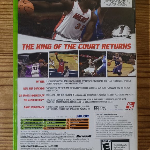 NBA 2K7 Microsoft XBOX game (CIB) - Picture 4 of 4